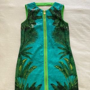 H&M Versace sequin palm leaf print dress